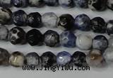CAG4602 15.5 inches 4mm faceted round fire crackle agate beads
