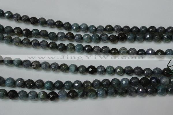 CAG4610 15.5 inches 6mm faceted round fire crackle agate beads