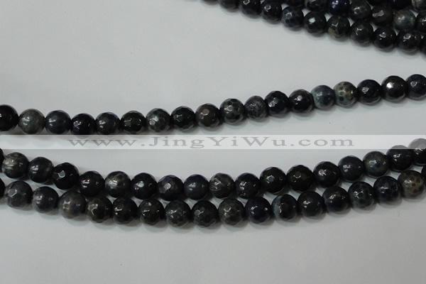 CAG4612 15.5 inches 6mm faceted round fire crackle agate beads