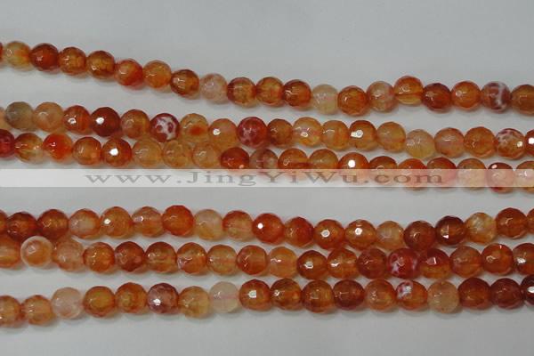 CAG4615 15.5 inches 6mm faceted round fire crackle agate beads