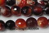 CAG4616 15.5 inches 6mm faceted round fire crackle agate beads