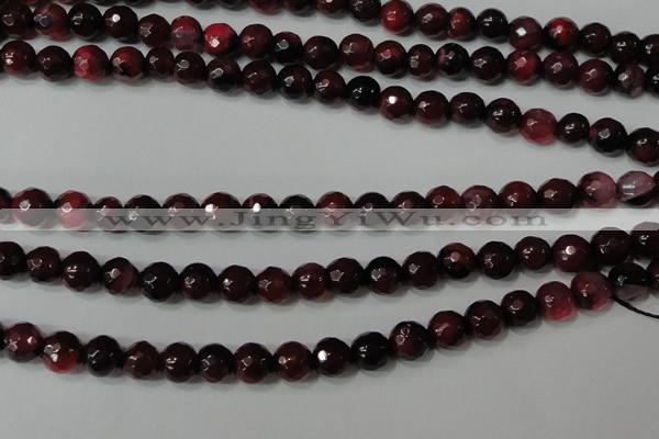 CAG4618 15.5 inches 6mm faceted round fire crackle agate beads