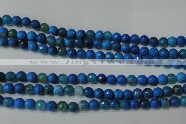 CAG4621 15.5 inches 6mm faceted round fire crackle agate beads