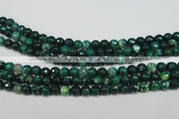 CAG4625 15.5 inches 6mm faceted round fire crackle agate beads