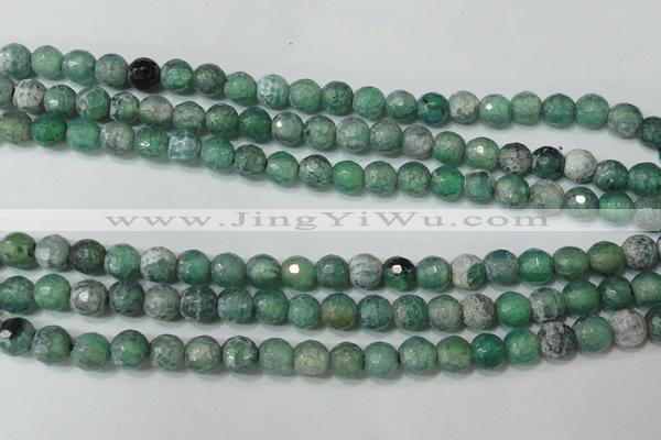 CAG4626 15.5 inches 6mm faceted round fire crackle agate beads
