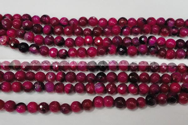 CAG4637 15.5 inches 6mm faceted round fire crackle agate beads