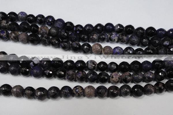 CAG4647 15.5 inches 8mm faceted round fire crackle agate beads