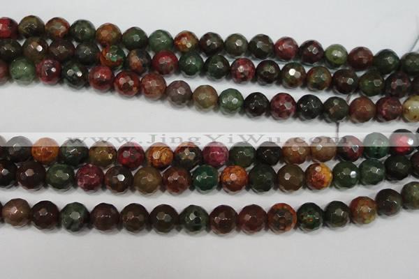 CAG4650 15.5 inches 8mm faceted round fire crackle agate beads