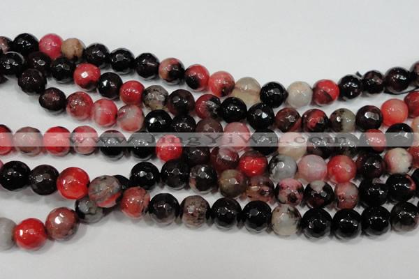 CAG4652 15.5 inches 8mm faceted round fire crackle agate beads