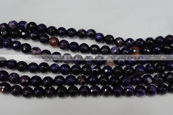 CAG4656 15.5 inches 8mm faceted round fire crackle agate beads