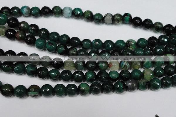 CAG4657 15.5 inches 8mm faceted round fire crackle agate beads