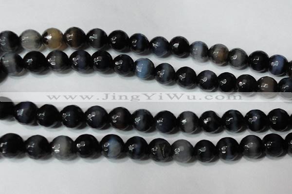 CAG4661 15.5 inches 10mm faceted round fire crackle agate beads