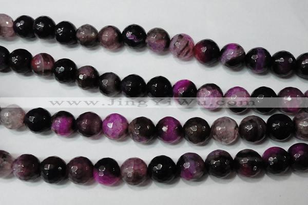 CAG4666 15.5 inches 10mm faceted round fire crackle agate beads
