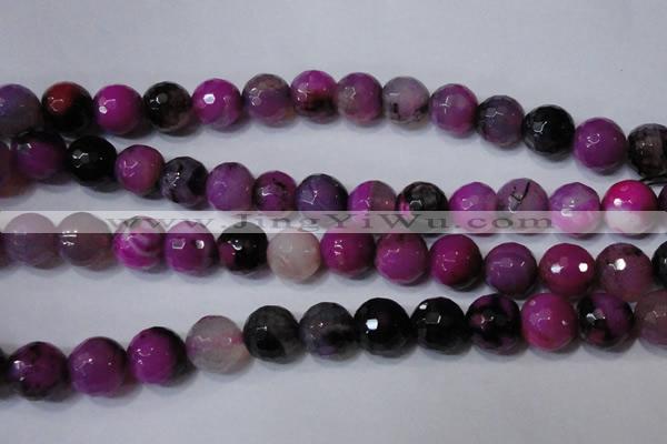 CAG4667 15.5 inches 10mm faceted round fire crackle agate beads