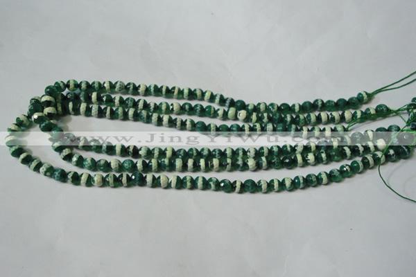 CAG4694 15.5 inches 6mm faceted round tibetan agate beads wholesale
