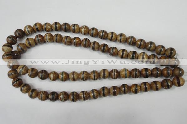 CAG4742 15 inches 10mm round tibetan agate beads wholesale