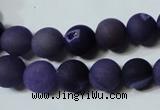 CAG4796 15.5 inches 10mm round matte druzy agate beads wholesale
