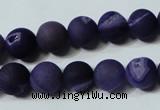 CAG4797 15.5 inches 12mm round matte druzy agate beads wholesale