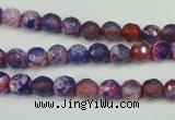CAG4802 15 inches 6mm faceted round fire crackle agate beads