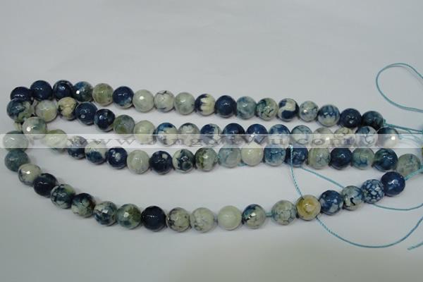 CAG4807 15 inches 10mm faceted round fire crackle agate beads
