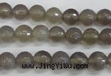 CAG4826 15 inches 8mm faceted round grey agate beads wholesale