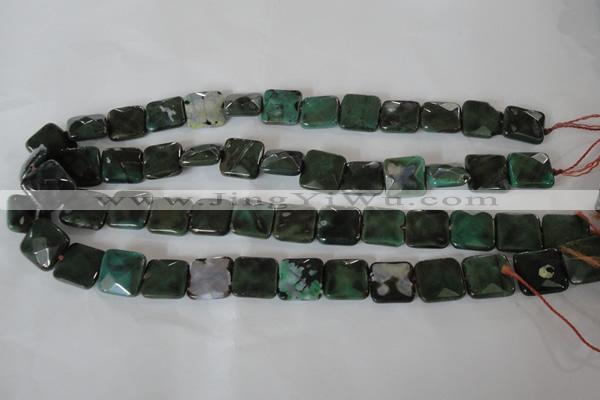 CAG4871 15 inches 14*14mm faceted square fire crackle agate beads