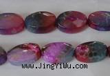 CAG4894 15 inches 10*14mm faceted oval fire crackle agate beads