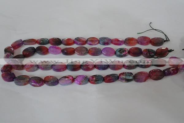 CAG4894 15 inches 10*14mm faceted oval fire crackle agate beads