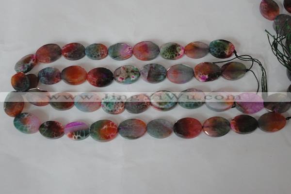 CAG4897 15 inches 13*18mm faceted oval fire crackle agate beads