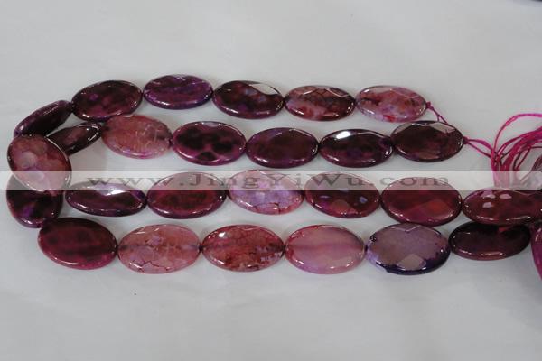 CAG4899 15 inches 20*30mm faceted oval fire crackle agate beads