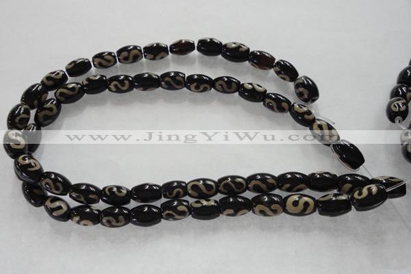CAG5081 15.5 inches 8*12mm drum tibetan agate beads wholesale