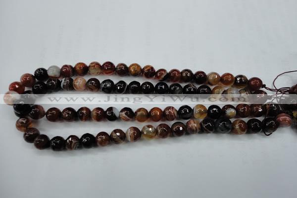 CAG5113 15.5 inches 10mm faceted round line agate beads wholesale