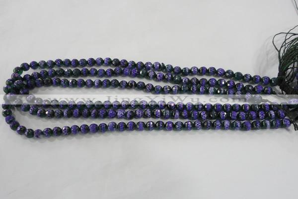 CAG5139 15 inches 6mm faceted round tibetan agate beads wholesale