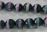 CAG5146 15 inches 10mm faceted round tibetan agate beads wholesale
