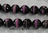 CAG5149 15 inches 10mm faceted round tibetan agate beads wholesale