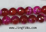 CAG5183 15 inches 10mm faceted round fire crackle agate beads