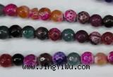 CAG5191 15 inches 6mm faceted round fire crackle agate beads