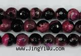 CAG5204 15 inches 8mm faceted round fire crackle agate beads