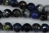 CAG5223 15 inches 10mm faceted round fire crackle agate beads