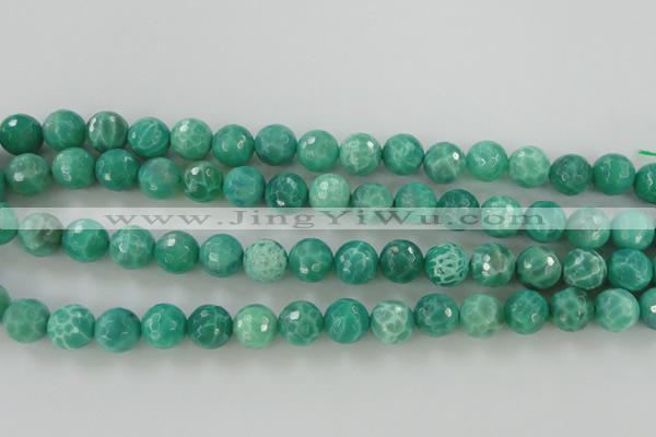 CAG5311 15.5 inches 8mm faceted round peafowl agate gemstone beads
