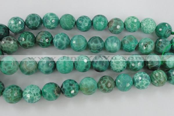 CAG5315 15.5 inches 16mm faceted round peafowl agate gemstone beads