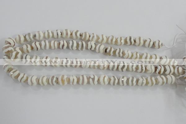 CAG5330 15.5 inches 10mm faceted round tibetan agate beads wholesale