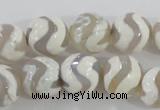 CAG5331 15.5 inches 12mm faceted round tibetan agate beads wholesale