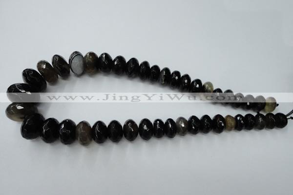 CAG5419 8*12mm – 13*22mm faceted rondelle dragon veins agate beads