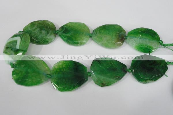 CAG5489 15.5 inches 30*35mm – 35*40mm faceted freeform agate beads