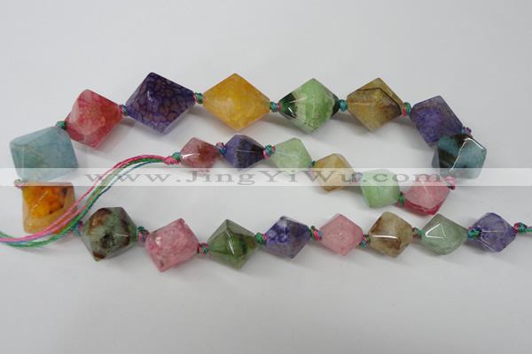 CAG5503 15.5 inches 13*13mm – 22*22mm faceted bicone agate beads