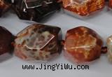 CAG5517 15.5 inches 18*22mm faceted nuggets agate gemstone beads