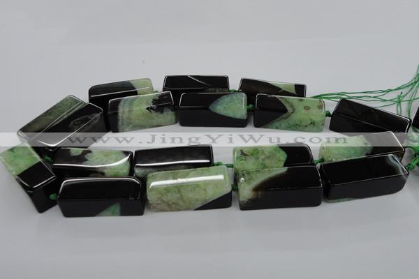 CAG5544 15.5 inches 15*15*40mm cuboid agate druzy geode beads
