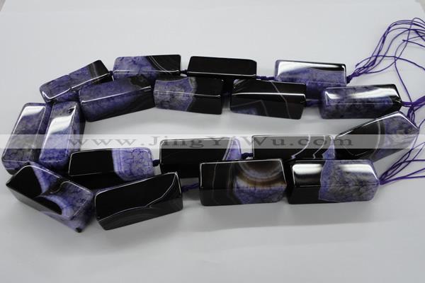 CAG5548 15.5 inches 15*15*40mm cuboid agate druzy geode beads