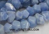 CAG557 16 inches 8*12mm faceted freeform blue agate beads wholesale